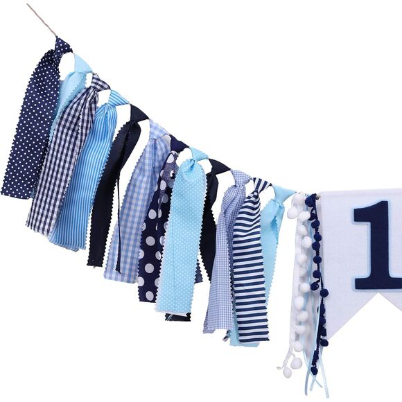 Baby Boy Blue First Birthday Highchair Banner - Picture 8 of 8